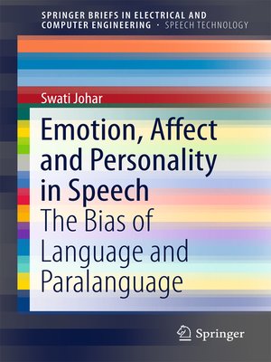 cover image of Emotion, Affect and Personality in Speech
